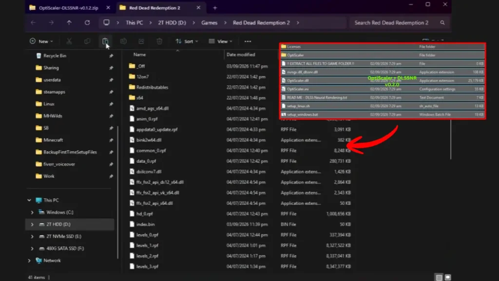 Extract all OptiScaler files into that folder